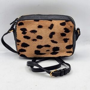 Aritzia Auxiliary Cow Leather Leopard Print Crossbody Purse